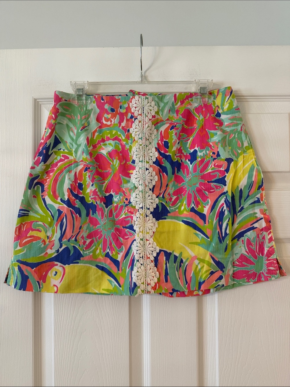 Lilly Pulitzer Bright Floral Mini Skorts with Ivory Lace Trim size 12 BNWOT